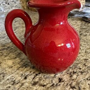 Elegant Red Ceramic Pitcher